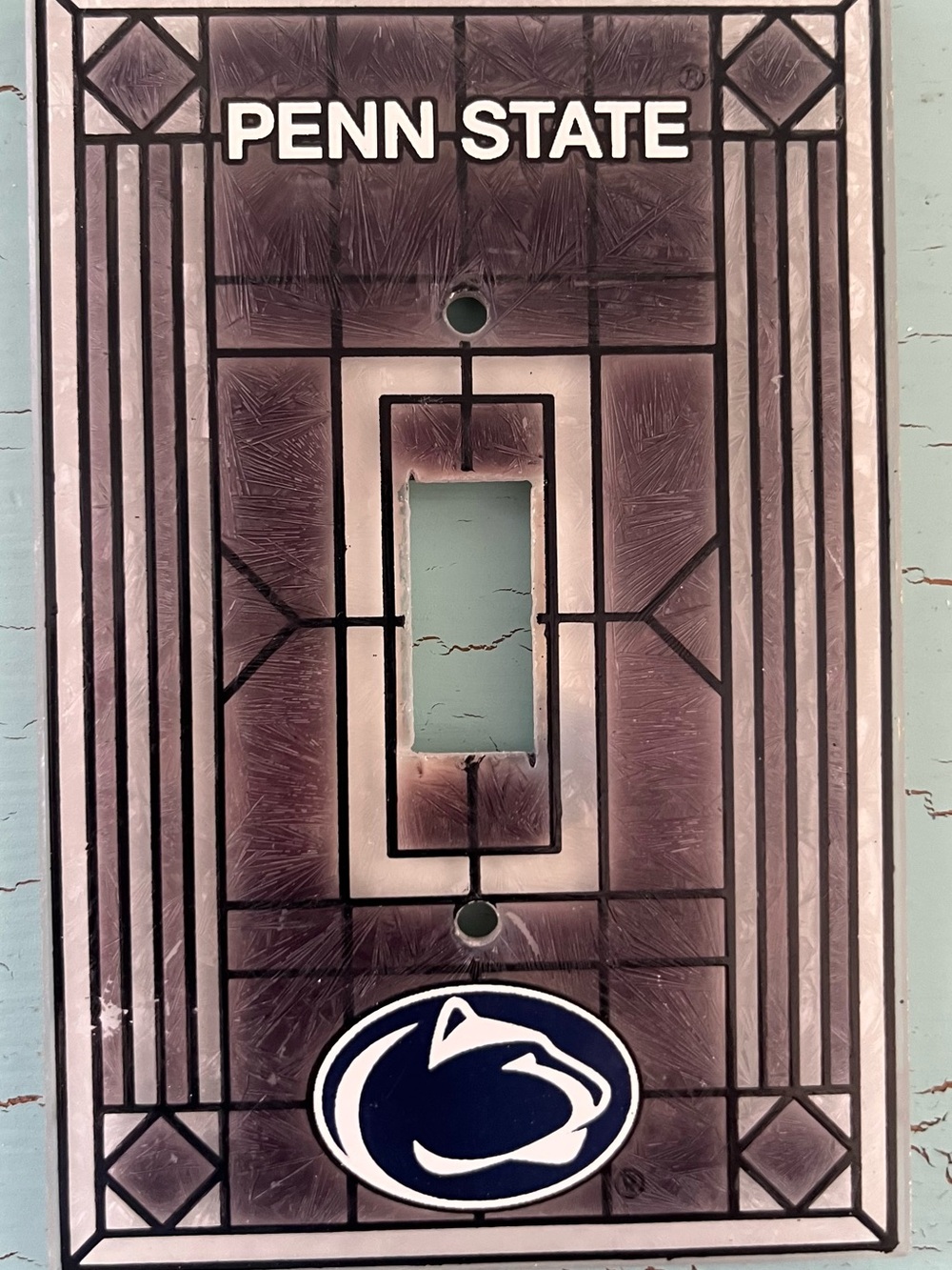 Penn State Nittany Lions Art Glass Single Toggle Light Switch Cover Memory Co